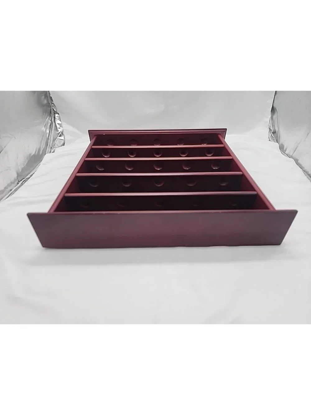25 Gold Ball Wooden Wall Display Trinket Case 14